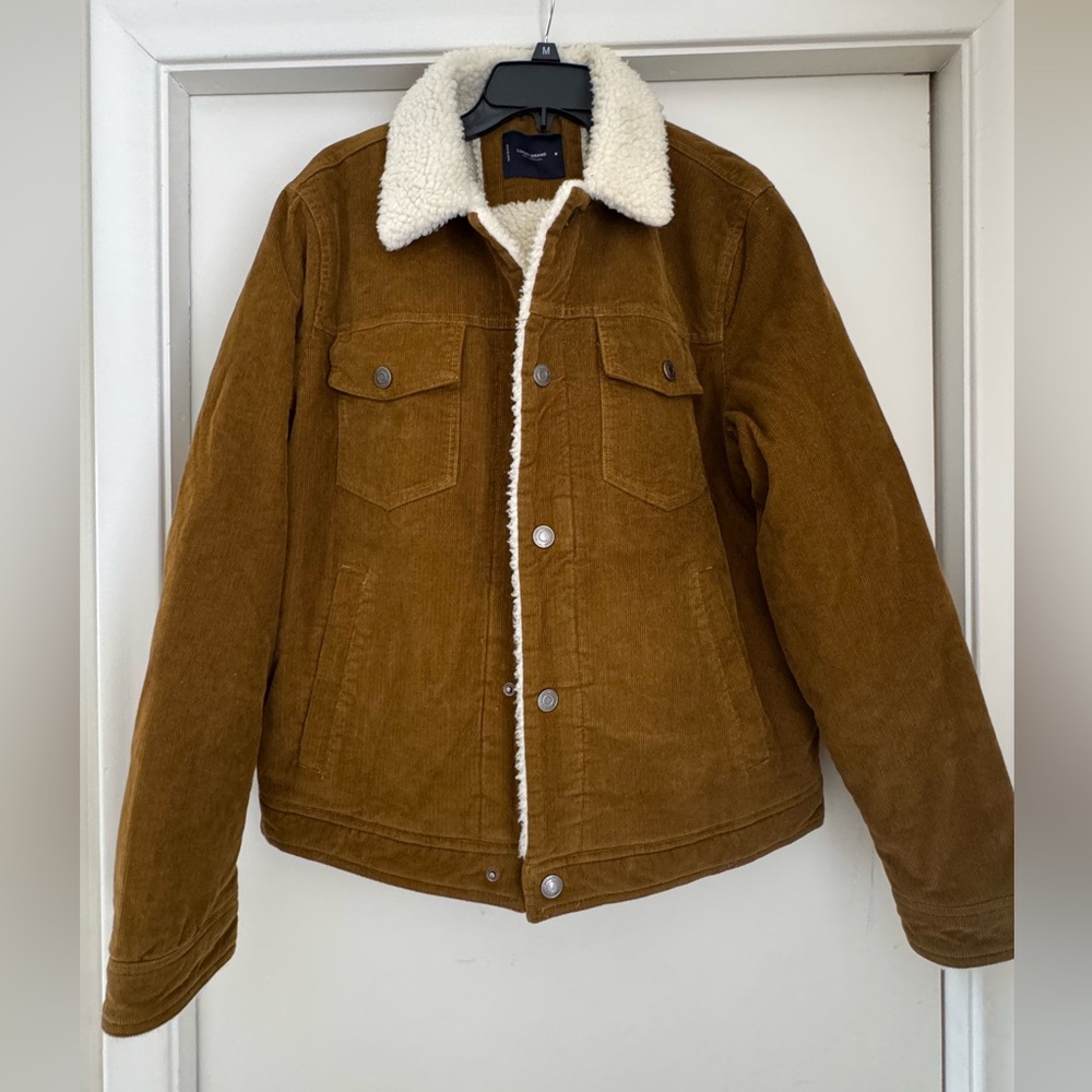 Lucky Brand men’s brown jacket with faux shearling lining